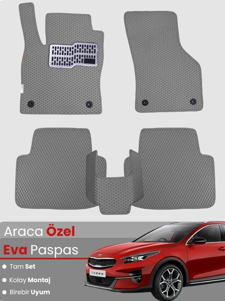 KİA XCEED (2019-2025) Uyumlu EVA Paspas Tam Set–Araca Özel,Kolay Montaj,Su Geçirmez ürün görseli 1
