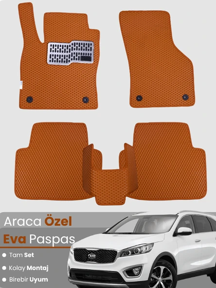 KİA SORENTO 5 KİŞİLİK (2015-2021) Uyumlu EVA Paspas Tam Set–Araca Özel,Kolay Montaj,Su Geçirmez ürün görseli 1