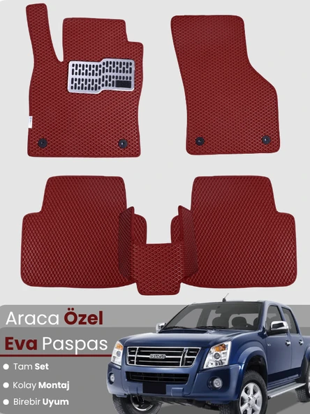 ISUZU  D-MAX (2002-2012) Uyumlu EVA Paspas Tam Set–Araca Özel,Kolay Montaj,Su Geçirmez ürün görseli 1