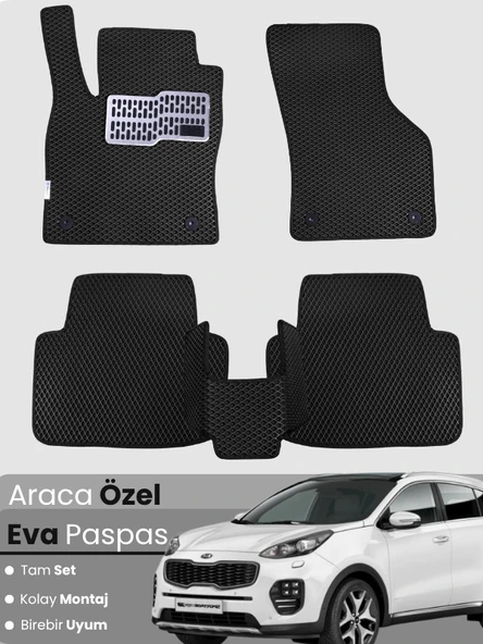 KİA SPORTAGE (2015-2021) Uyumlu EVA Paspas Tam Set–Araca Özel,Kolay Montaj,Su Geçirmez ürün görseli 1