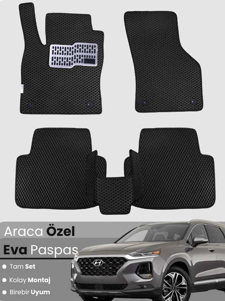 HYUNDAİ SANTAFE (2018-2023) Uyumlu EVA Paspas Tam Set–Araca Özel,Kolay Montaj,Su Geçirmez ürün görseli 1