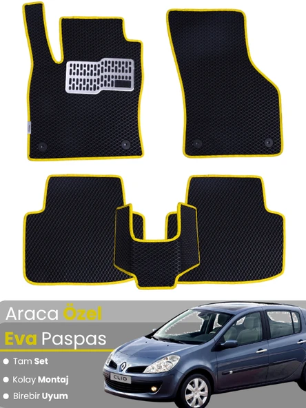RENAULT CLİO 3 (2005-2011) Uyumlu EVA Paspas Tam Set–Araca Özel,Oto Paspas ürün görseli 1