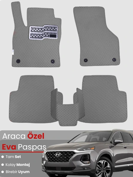 HYUNDAİ SANTAFE (2018-2023) Uyumlu EVA Paspas Tam Set–Araca Özel,Kolay Montaj,Su Geçirmez ürün görseli 1