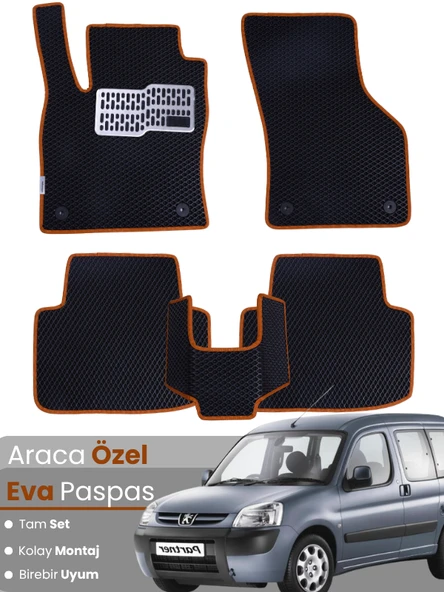 PEUGEOT PARTNER (1996-2008) Uyumlu EVA Paspas Tam Set–Araca Özel,Oto Paspas ürün görseli 1