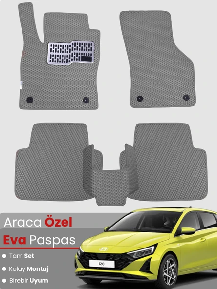 HYUNDAİ i20 (2020-2025) Uyumlu EVA Paspas Tam Set–Araca Özel,Kolay Montaj,Su Geçirmez ürün görseli 1