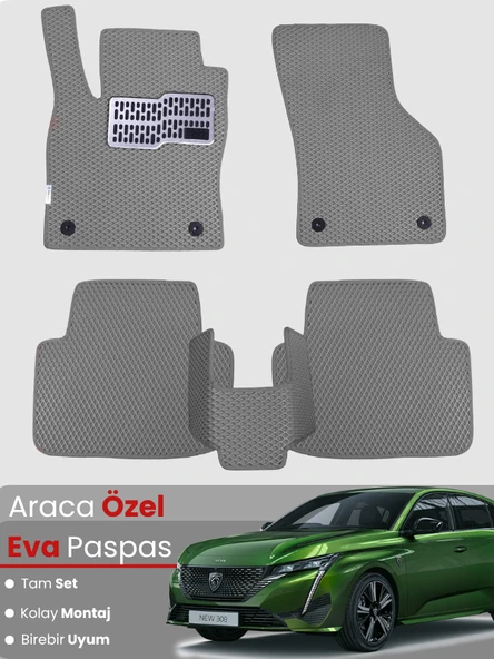 PEUGEOT 308 (2022-2025) Uyumlu EVA Paspas Tam Set–Araca Özel,Kolay Montaj,Su Geçirmez ürün görseli 1