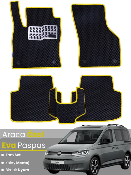 VOLKSWAGEN CADDY (2021-2024) Uyumlu EVA Paspas Tam Set–Oto Paspas,Araca Özel,Su Geçirmez ürün görseli 1