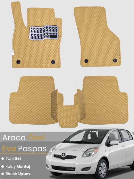 TOYOTA YARİS (2005-2012) Uyumlu EVA Paspas Tam Set–Oto Paspas,Araca Özel,Su Geçirmez ürün görseli 1