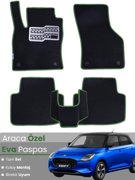SUZUKİ SWİFT (2017-2024) Uyumlu EVA Paspas Tam Set–Oto Paspas,Araca Özel,Kolay Montaj ürün görseli 1