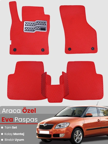 SKODA FABİA 2 (2007-2014) Uyumlu EVA Paspas Tam Set–Oto Paspas,Araca Özel,Kolay Montaj ürün görseli 1