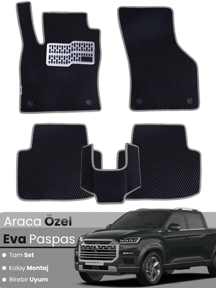 SSANGYONG MUSSO (2021-2024) Uyumlu EVA Paspas Tam Set–Oto Paspas,Araca Özel,Kolay Montaj ürün görseli 1