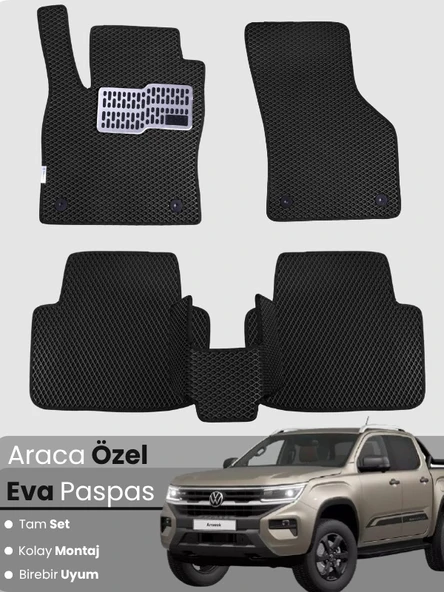 VOLKSWAGEN AMAROK (2023-2025) Uyumlu EVA Paspas Tam Set–Oto Paspas,Araca Özel,Su Geçirmez ürün görseli 1