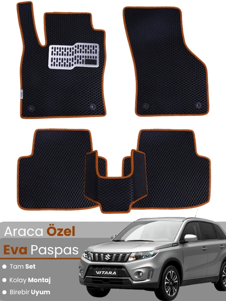 SUZUKİ VİTARA (2014-2024) Uyumlu EVA Paspas Tam Set–Oto Paspas,Araca Özel,Kolay Montaj ürün görseli 1