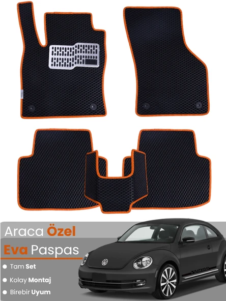 VOLKSWAGEN BEETLE (2012-2019) Uyumlu EVA Paspas Tam Set–Oto Paspas,Araca Özel,Su Geçirmez ürün görseli 1