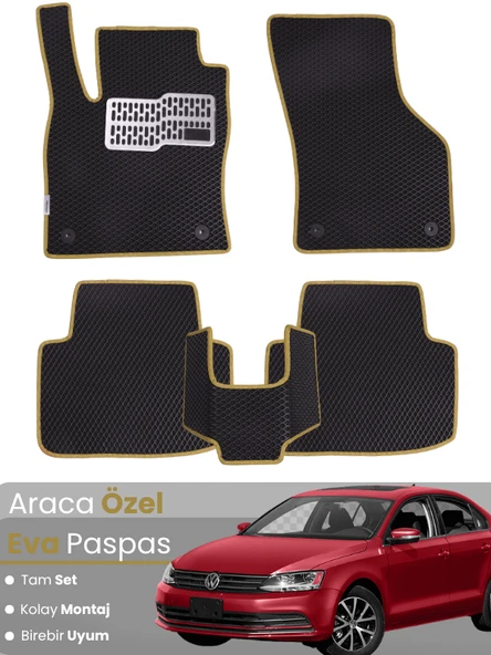VOLKSWAGEN JETTA (2011-2018) Uyumlu EVA Paspas Tam Set–Oto Paspas,Araca Özel,Su Geçirmez ürün görseli 1