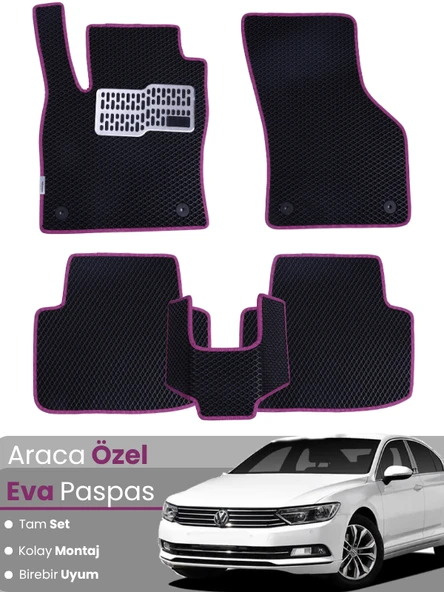 VOLKSWAGEN PASSAT B8 (2015-2019) Uyumlu EVA Paspas Tam Set–Oto Paspas,Araca Özel,Su Geçirmez ürün görseli 1