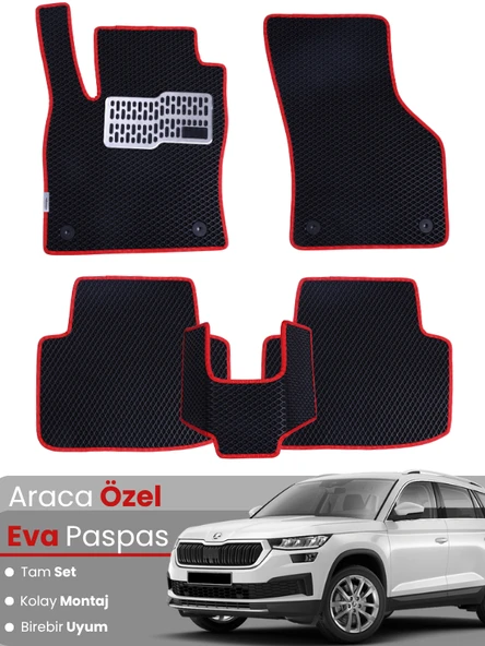 SKODA KODİAQ (2017-2023) Uyumlu EVA Paspas Tam Set–Oto Paspas,Araca Özel,Kolay Montaj ürün görseli 1
