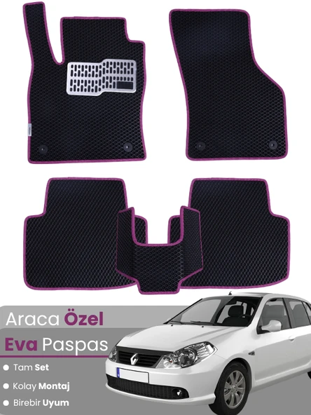 RENAULT SYMBOL 2 (2008-2012) Uyumlu EVA Paspas Tam Set–Oto Paspas,Araca Özel,Kolay Montaj ürün görseli 1