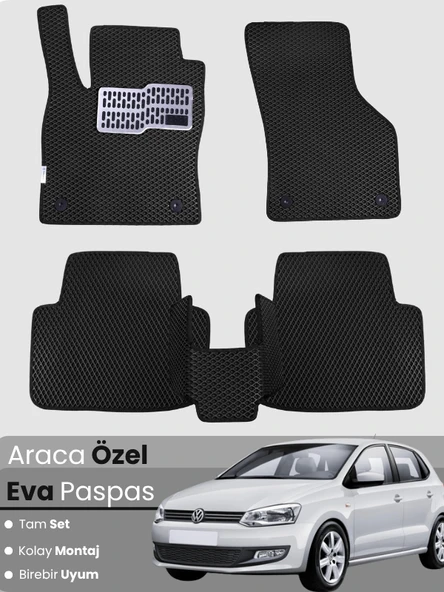 VOLKSWAGEN POLO (2009-2017) Uyumlu EVA Paspas Tam Set–Oto Paspas,Araca Özel,Tam Koruma ürün görseli 1