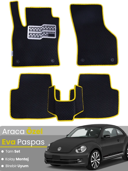 VOLKSWAGEN BEETLE (2012-2019) Uyumlu EVA Paspas Tam Set–Oto Paspas,Araca Özel,Su Geçirmez ürün görseli 1
