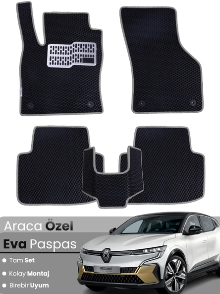 RENAULT MEGANE E-TECH ELEKTRİKLİ (2022-2025) Uyumlu EVA Paspas Tam Set–Oto Paspas,Araca Özel ürün görseli 1