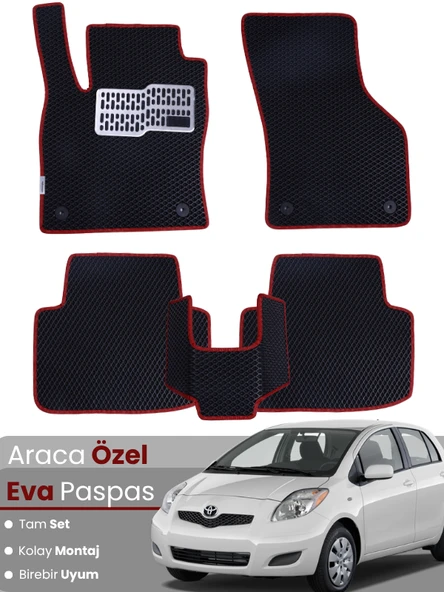 TOYOTA YARİS (2005-2012) Uyumlu EVA Paspas Tam Set–Oto Paspas,Araca Özel,Su Geçirmez ürün görseli 1