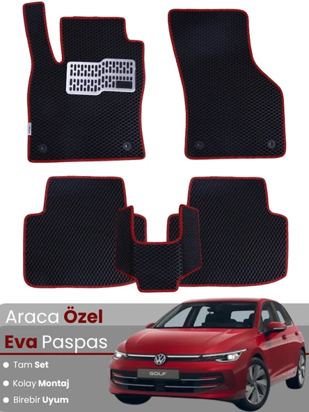 VOLKSWAGEN GOLF 8,5 (2024-2025) Uyumlu EVA Paspas Tam Set–Oto Paspas,Araca Özel,Su Geçirmez ürün görseli 1