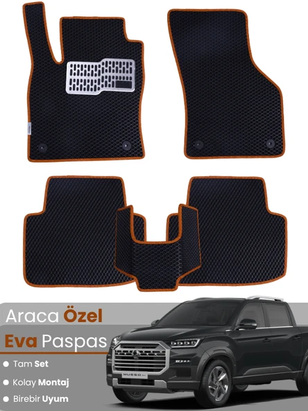 SSANGYONG MUSSO (2021-2024) Uyumlu EVA Paspas Tam Set–Oto Paspas,Araca Özel,Kolay Montaj ürün görseli 1