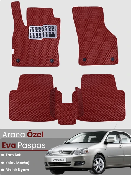 TOYOTA COROLLA E120 SEDAN (2000-2007) Uyumlu EVA Paspas Tam Set–Oto Paspas,Araca Özel ürün görseli 1