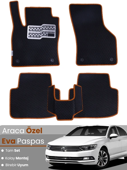 VOLKSWAGEN PASSAT B8 (2015-2019) Uyumlu EVA Paspas Tam Set–Oto Paspas,Araca Özel,Su Geçirmez ürün görseli 1