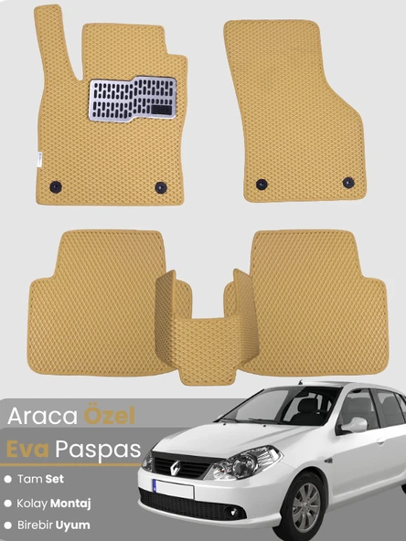 RENAULT SYMBOL 2 (2008-2012) Uyumlu EVA Paspas Tam Set–Oto Paspas,Araca Özel,Kolay Montaj ürün görseli 1