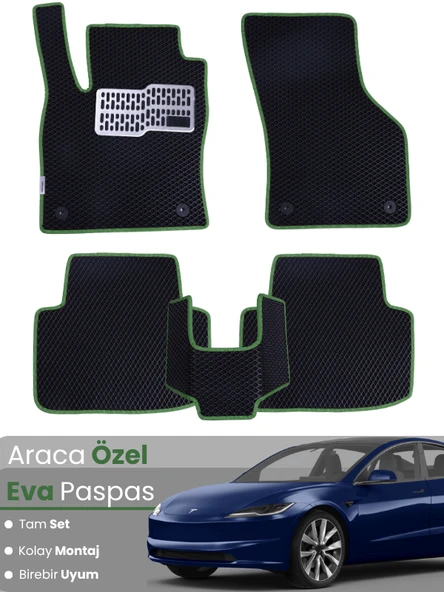 TESLA MODEL 3 (2021-2025) Uyumlu EVA Paspas Tam Set–Oto Paspas,Araca Özel,Kolay Montaj ürün görseli 1