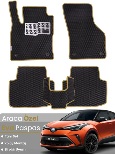 TOYOTA C-HR HYBRİD (2023-2025) Uyumlu EVA Paspas Tam Set–Oto Paspas,Araca Özel,Kolay Montaj ürün görseli 1