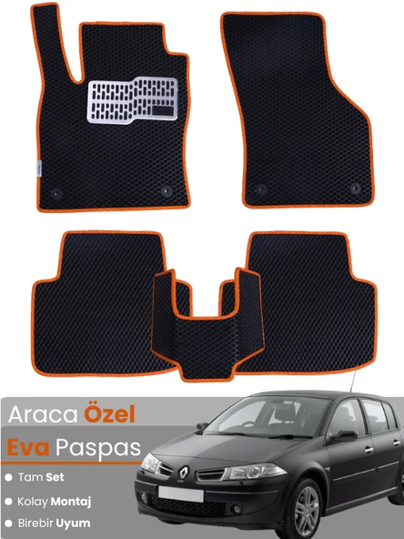 RENAULT MEGANE 2 HATCHBACK (2002-2008) Uyumlu EVA Paspas Tam Set–Oto Paspas,Araca Özel ürün görseli 1