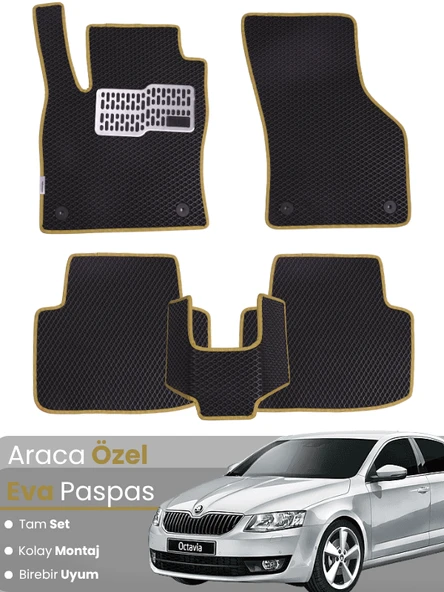 SKODA OCTAVİA A5 (2004-2012) Uyumlu EVA Paspas Tam Set–Oto Paspas,Araca Özel,Kolay Montaj ürün görseli 1