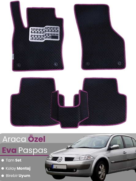RENAULT MEGANE 2 SEDAN (2002-2008) Uyumlu EVA Paspas Tam Set–Oto Paspas,Araca Özel ürün görseli 1