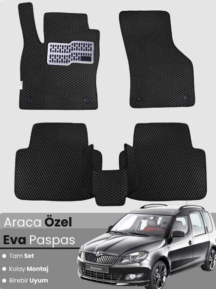 SKODA ROOMSTER (2006-2015) Uyumlu EVA Paspas Tam Set–Oto Paspas,Araca Özel,Kolay Montaj ürün görseli 1