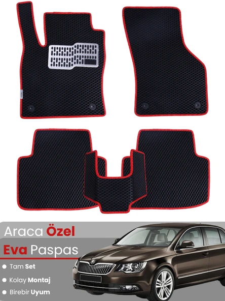 SKODA SUPERB (2008-2015) Uyumlu EVA Paspas Tam Set–Oto Paspas,Araca Özel,Kolay Montaj ürün görseli 1