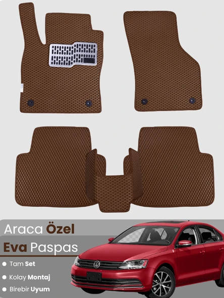VOLKSWAGEN JETTA (2011-2018) Uyumlu EVA Paspas Tam Set–Oto Paspas,Araca Özel,Su Geçirmez ürün görseli 1