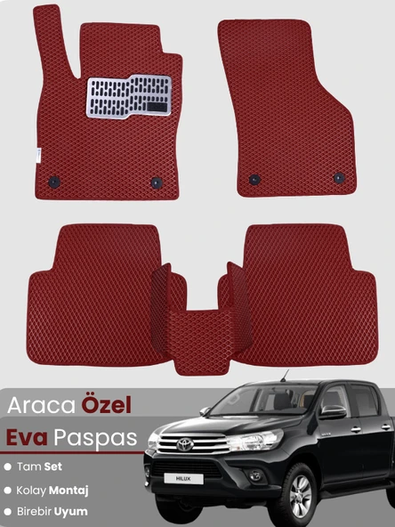 TOYOTA HİLUX (2015-2025) Uyumlu EVA Paspas Tam Set–Oto Paspas,Araca Özel,Su Geçirmez ürün görseli 1