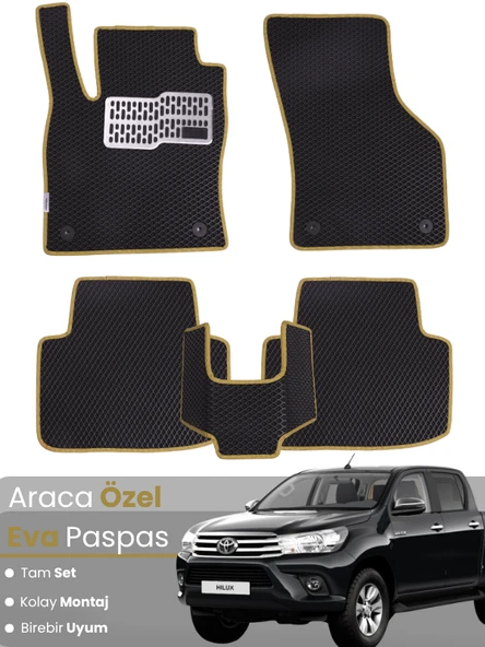 TOYOTA HİLUX (2015-2025) Uyumlu EVA Paspas Tam Set–Oto Paspas,Araca Özel,Su Geçirmez ürün görseli 1