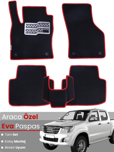 TOYOTA HİLUX (2004-2015) Uyumlu EVA Paspas Tam Set–Oto Paspas,Araca Özel,Su Geçirmez ürün görseli 1