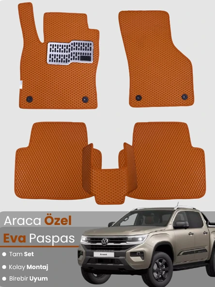 VOLKSWAGEN AMAROK (2023-2025) Uyumlu EVA Paspas Tam Set–Oto Paspas,Araca Özel,Su Geçirmez ürün görseli 1