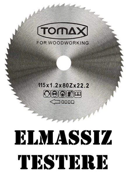 Tomax Ağaç Daire Testeresi Elmassız 115 x 1.2 x 80Z x 22.2 ürün görseli 1