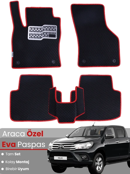 TOYOTA HİLUX (2015-2025) Uyumlu EVA Paspas Tam Set–Oto Paspas,Araca Özel,Su Geçirmez ürün görseli 1