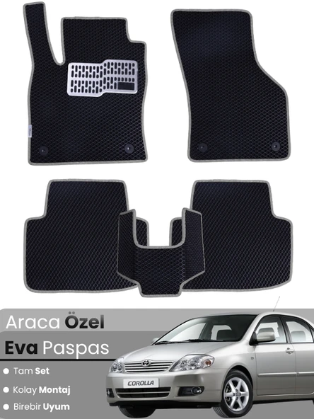 TOYOTA COROLLA E120 SEDAN (2000-2007) Uyumlu EVA Paspas Tam Set–Oto Paspas,Araca Özel ürün görseli 1