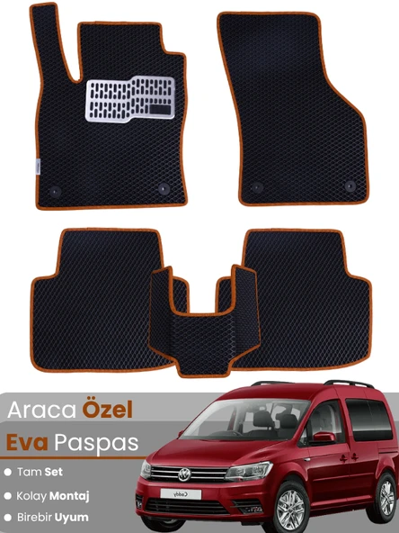VOLKSWAGEN CADDY (2011-2020) Uyumlu EVA Paspas Tam Set–Oto Paspas,Araca Özel,Su Geçirmez ürün görseli 1