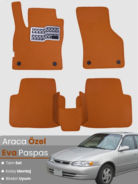 TOYOTA COROLLA E110 (1998-2002) Uyumlu EVA Paspas Tam Set–Oto Paspas,Kolay Montaj,Araca Özel ürün görseli 1