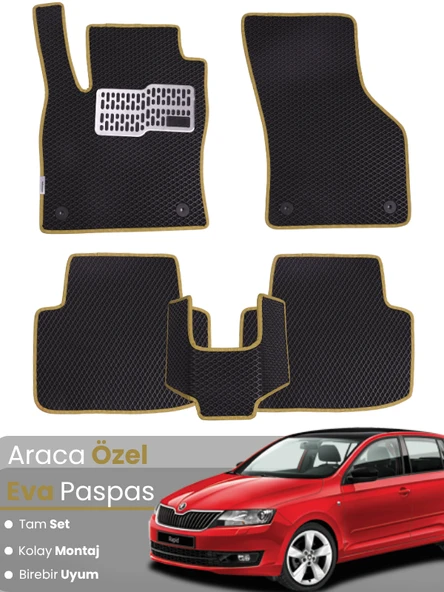 SKODA FABİA 3 (2014-2021) Uyumlu EVA Paspas Tam Set–Oto Paspas,Araca Özel,Kolay Montaj ürün görseli 1