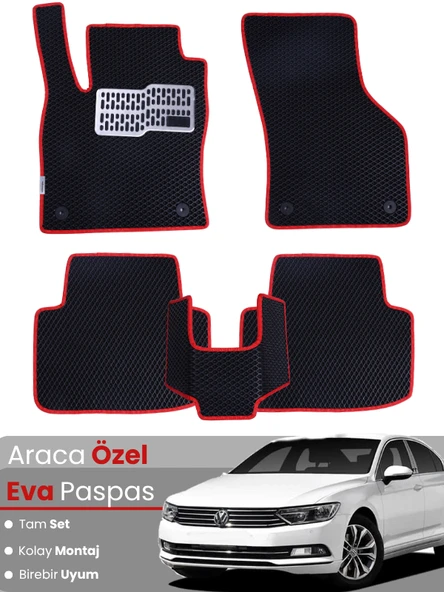 VOLKSWAGEN PASSAT B8 (2015-2019) Uyumlu EVA Paspas Tam Set–Oto Paspas,Araca Özel,Su Geçirmez ürün görseli 1